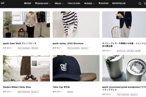 apartir Order & Select Shop | WEB制作